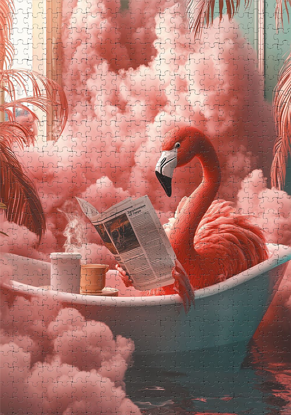 Пазл 1000 элементов, PZL-1000/82 Фламинго на релаксе, Фрея