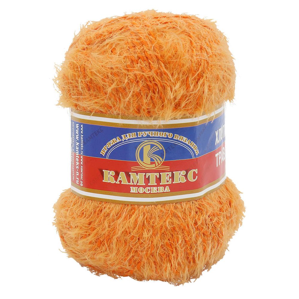 Пряжа Камтекс Хлопок Травка / уп.5 мот. по 100 г, 220 м, 035 оранжевый