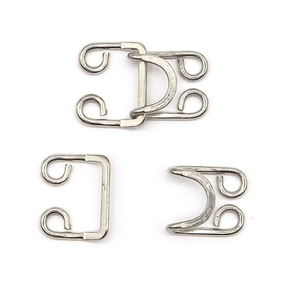 Крючки пришивные 30х20 мм, никель, 10 шт, BIG