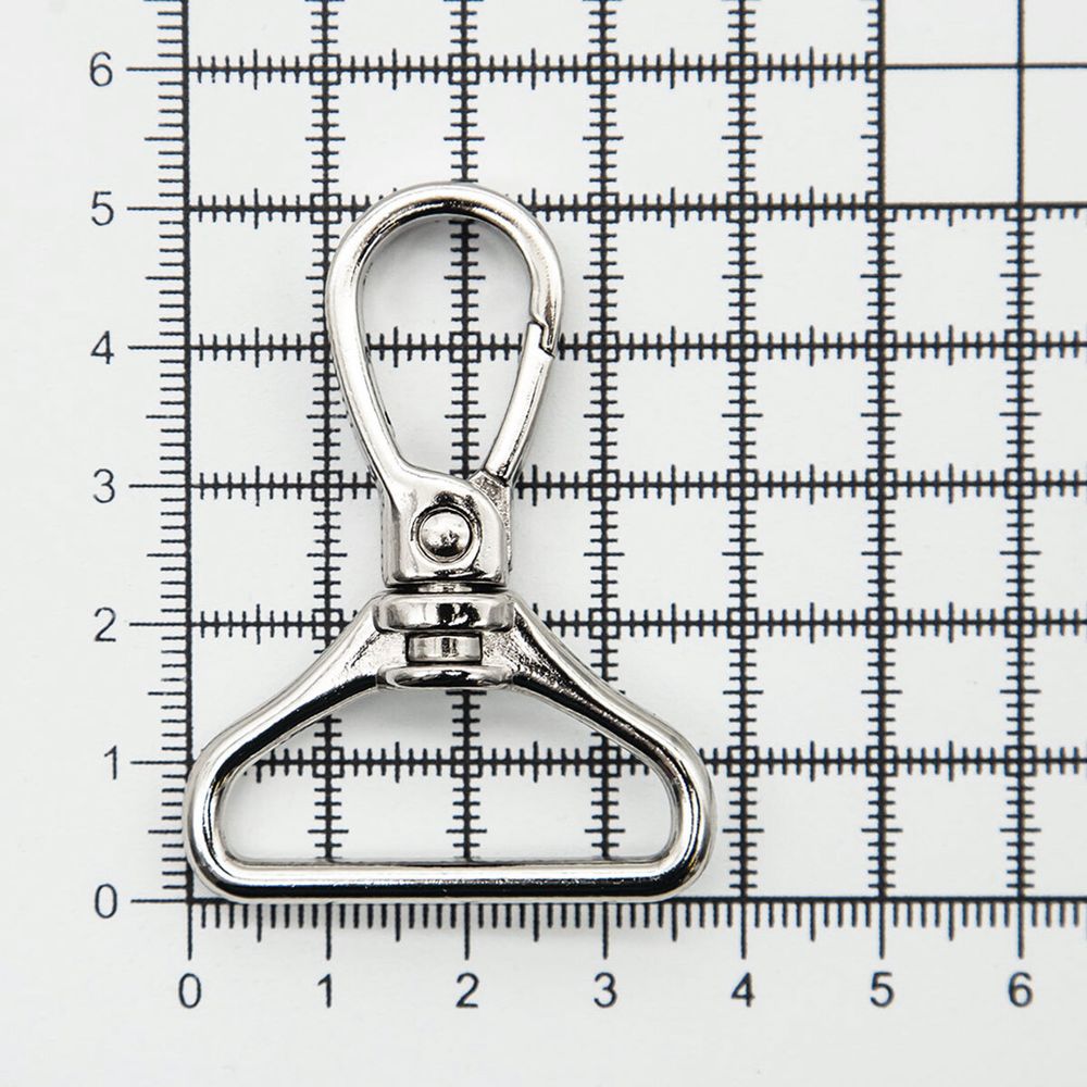 Карабин металл 32.0 мм (52х38 мм), никель, 10 шт