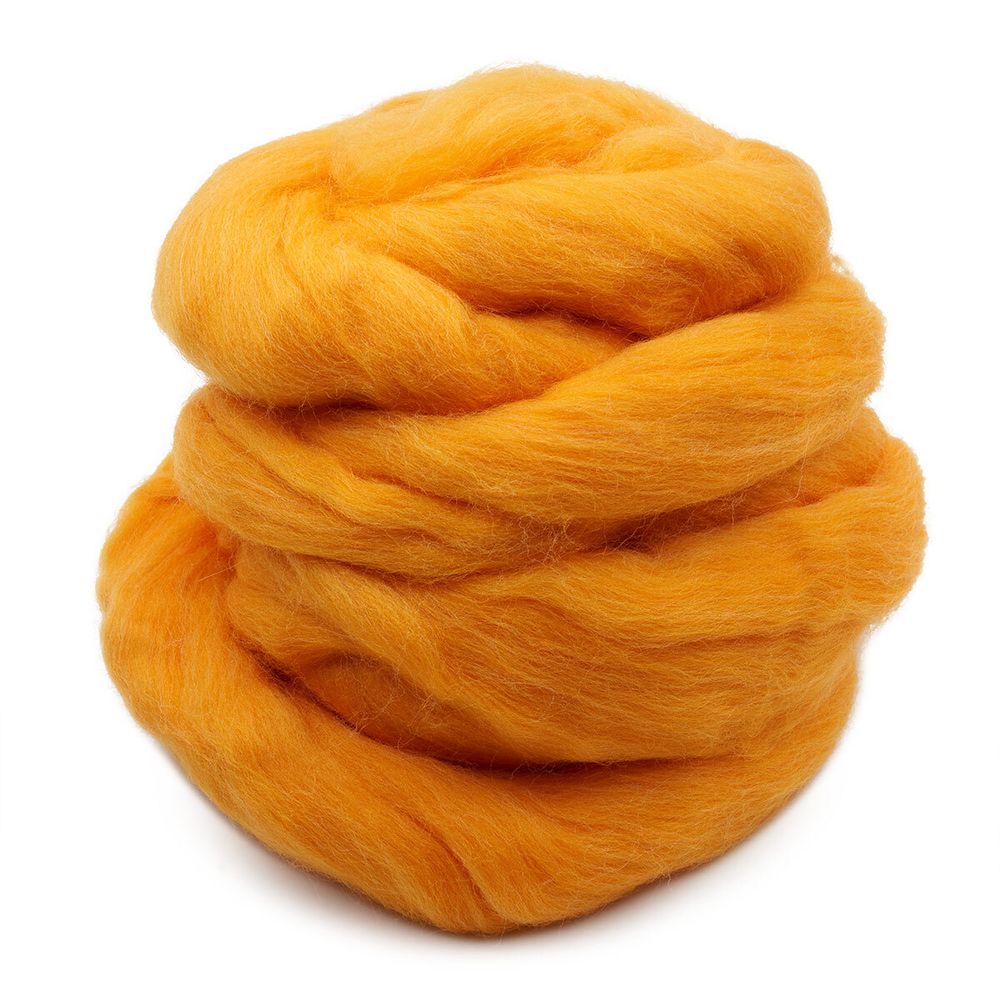 Шерсть для валяния Троицкая тонкая 1х100 г (до 23 мкр), 284 оранжевый