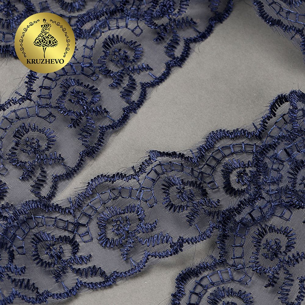 Кружево капроновое 45 мм / 9.14 м, TBS.30010 цв.330 т.синий, Kruzhevo