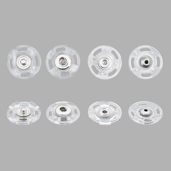 Кнопка пришивная ⌀25 мм, пластик, clear, 10 шт