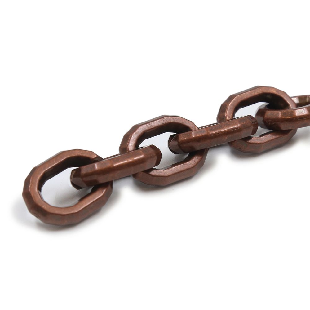 Цепь пластик 10 см, размер звена 26х18 мм, медь