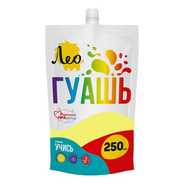 Краска гуашь 250 мл, 204 лимонная/ lemon, Лео LGD-250