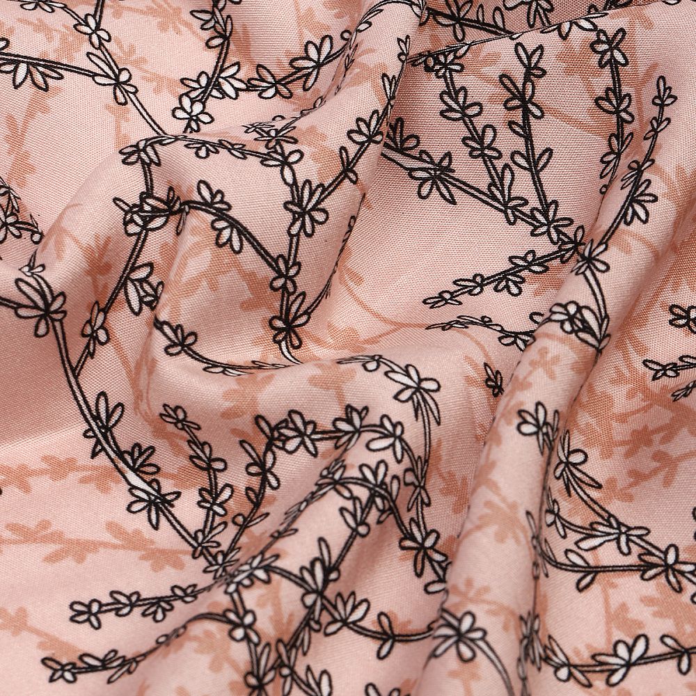 Штапель 90 г/м², 145 см / 2 метра, TBY.Vi.pr.E1326.01.2, цв.01 персиковый