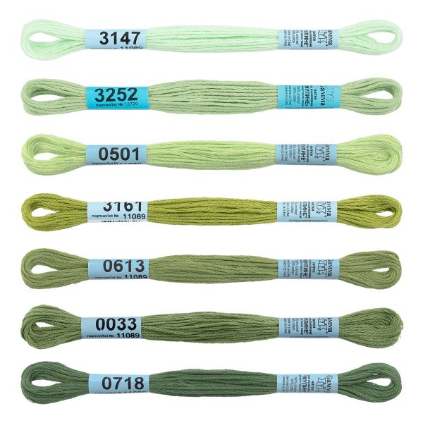 Мулине Gamma набор Спектр, цв.fern, 7 мотков по 8 метров