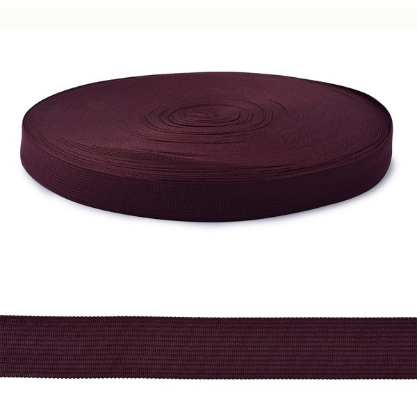 Тесьма (лента) окантовочная 22 мм / 100 метров, вязаная, 001-22 цв.163 т.вишневый