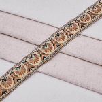 Лента (тесьма) жаккардовая 33.0 мм / 10±0.5 метров, бежево-красный, 3AR2681