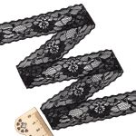 Кружево на сетке 33 мм, 5 м, ±4 см, 0623-1175, черный