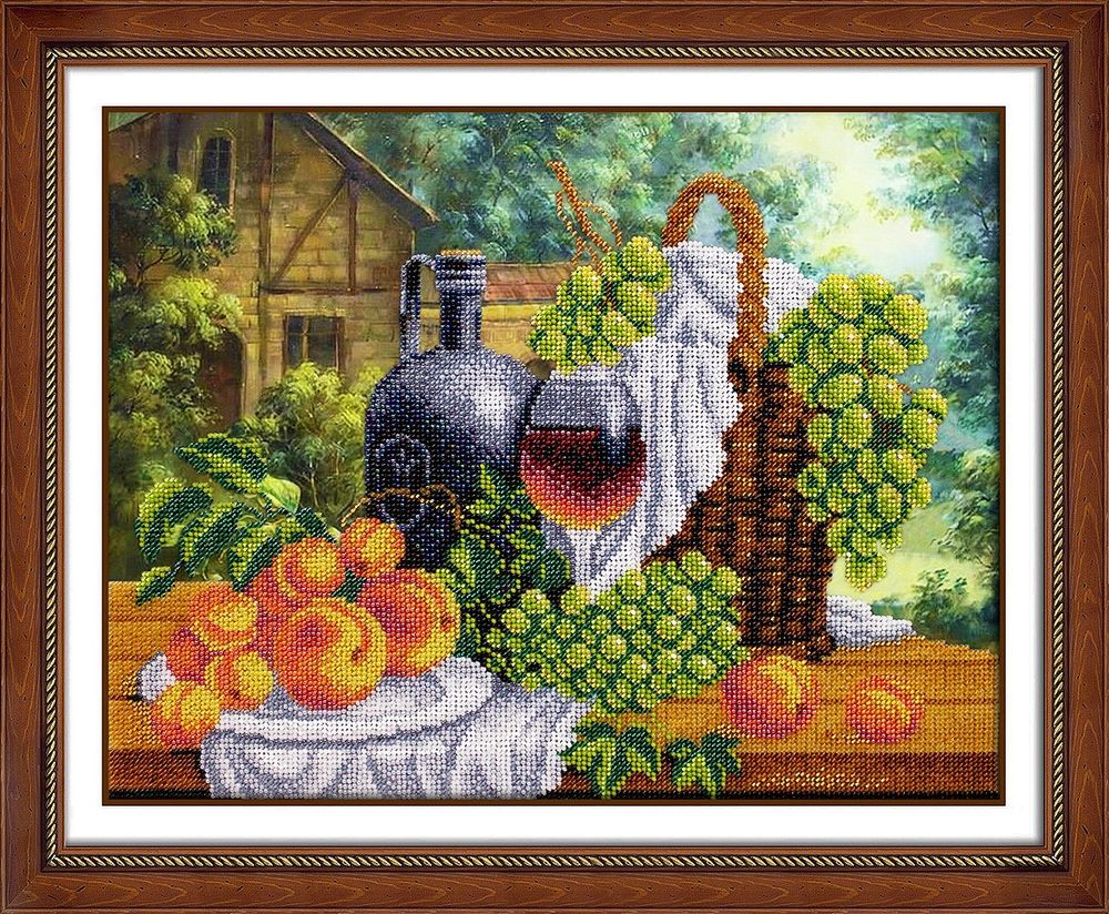 Набор для вышивания бисером Паутинка, Натюрморт с вином 36х28 см