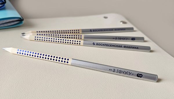 Карандаш чернографитный трехгранный заточенный ТМ (HB) 12 шт, 05 серебряный, ВКФ 12Д-3000