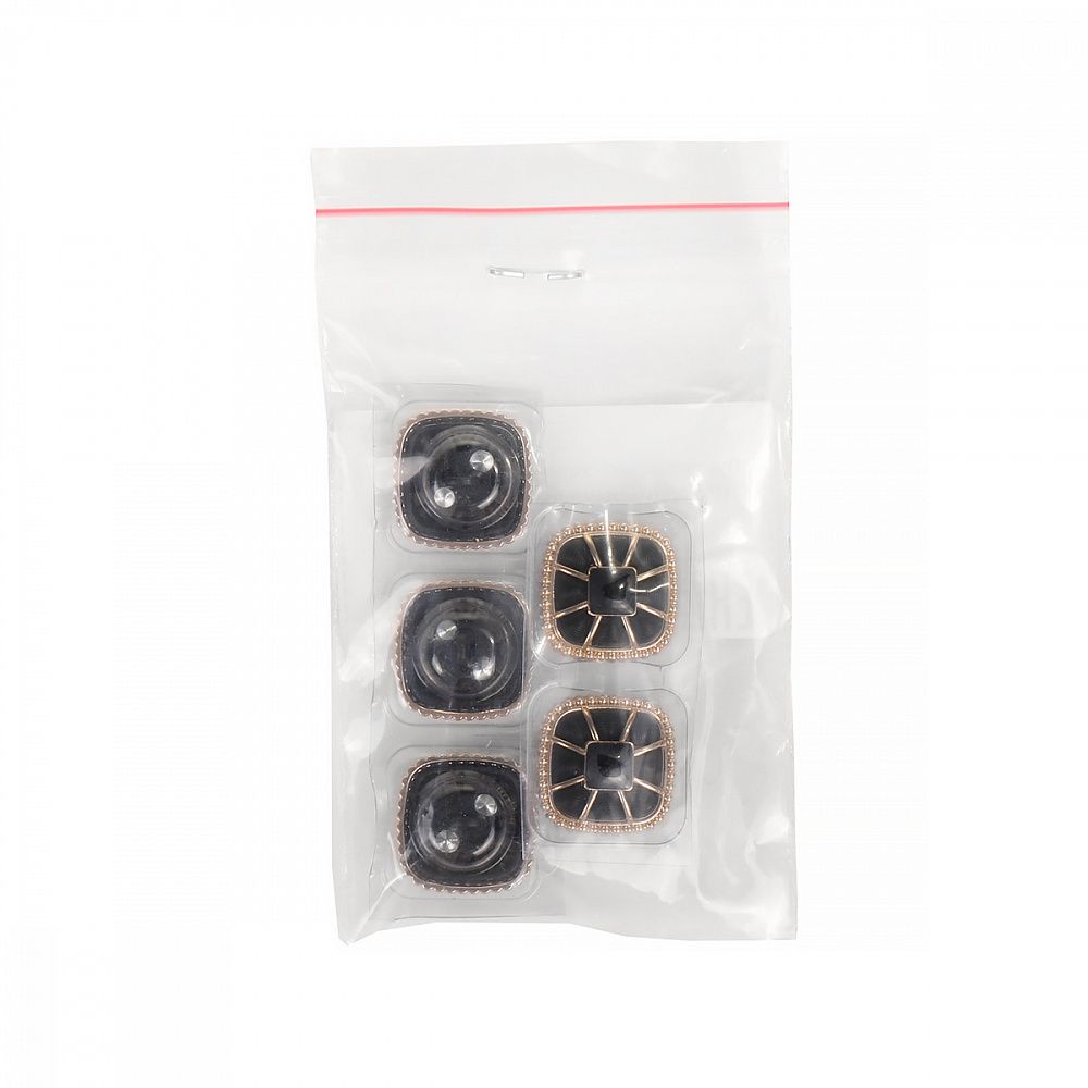 Пуговицы на ножке металлические 28L=18мм, С-MP07 цв.золото/черный, 5 шт