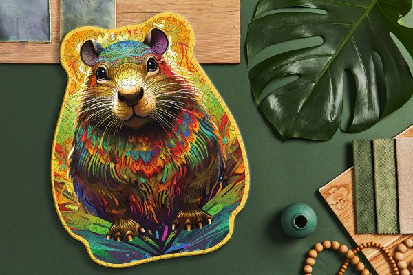 Пазл фигурный деревянный Яркий капибара 156 элементов, Фрея PZLF-005