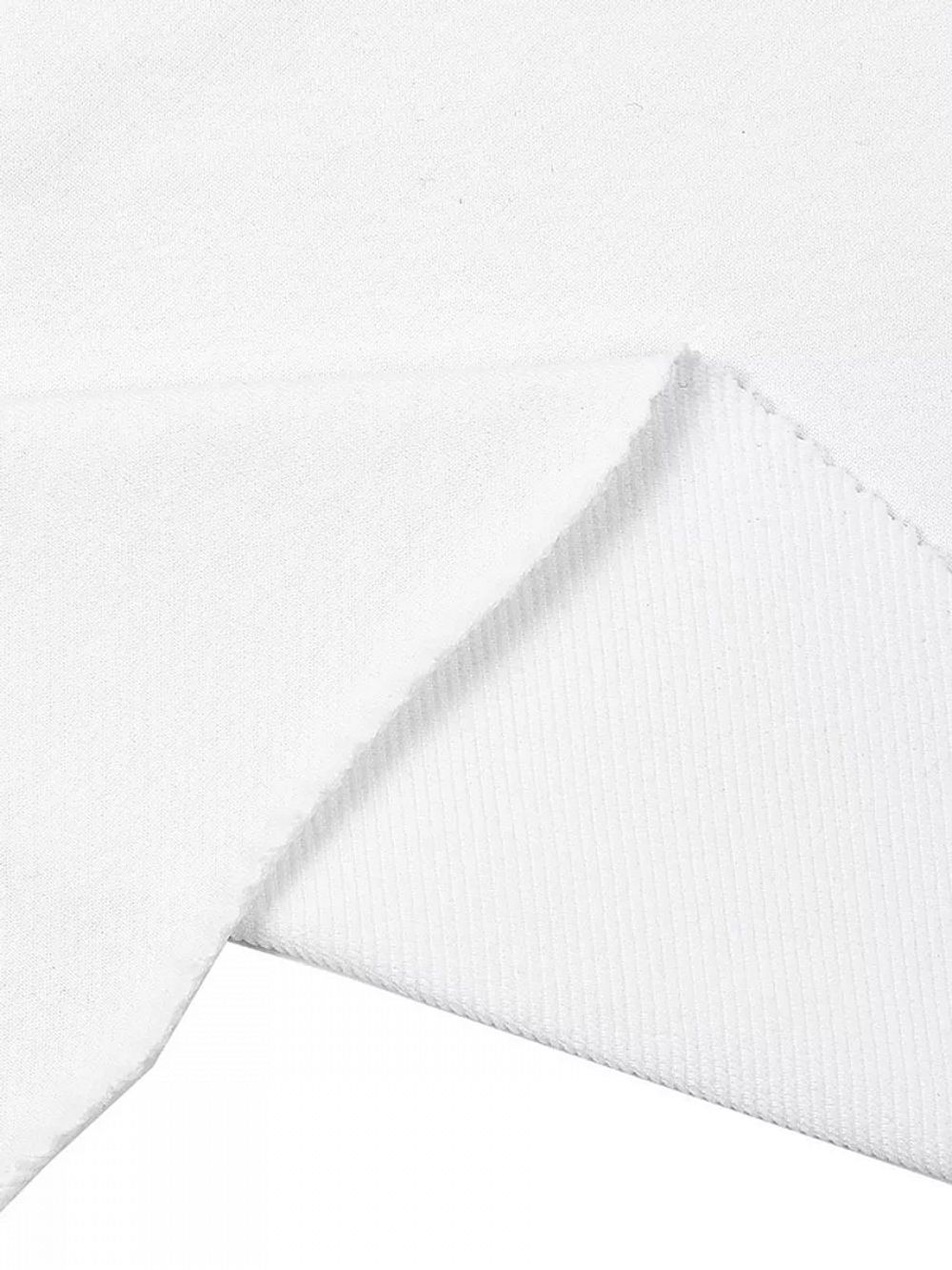 Футер 2-нитка петля поликоттон стрейч 220 г/м², 160 см / 3 метра, ФУТ2Х.TBY.ХЛ-ПЭ.БЕЛ.3, цв.белый