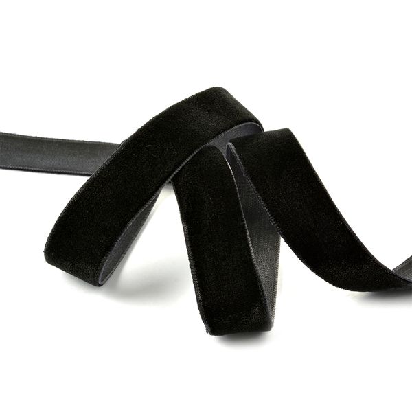 Лента бархатная (тесьма) 20.0 мм / 20±1 метров, нейлон, черный