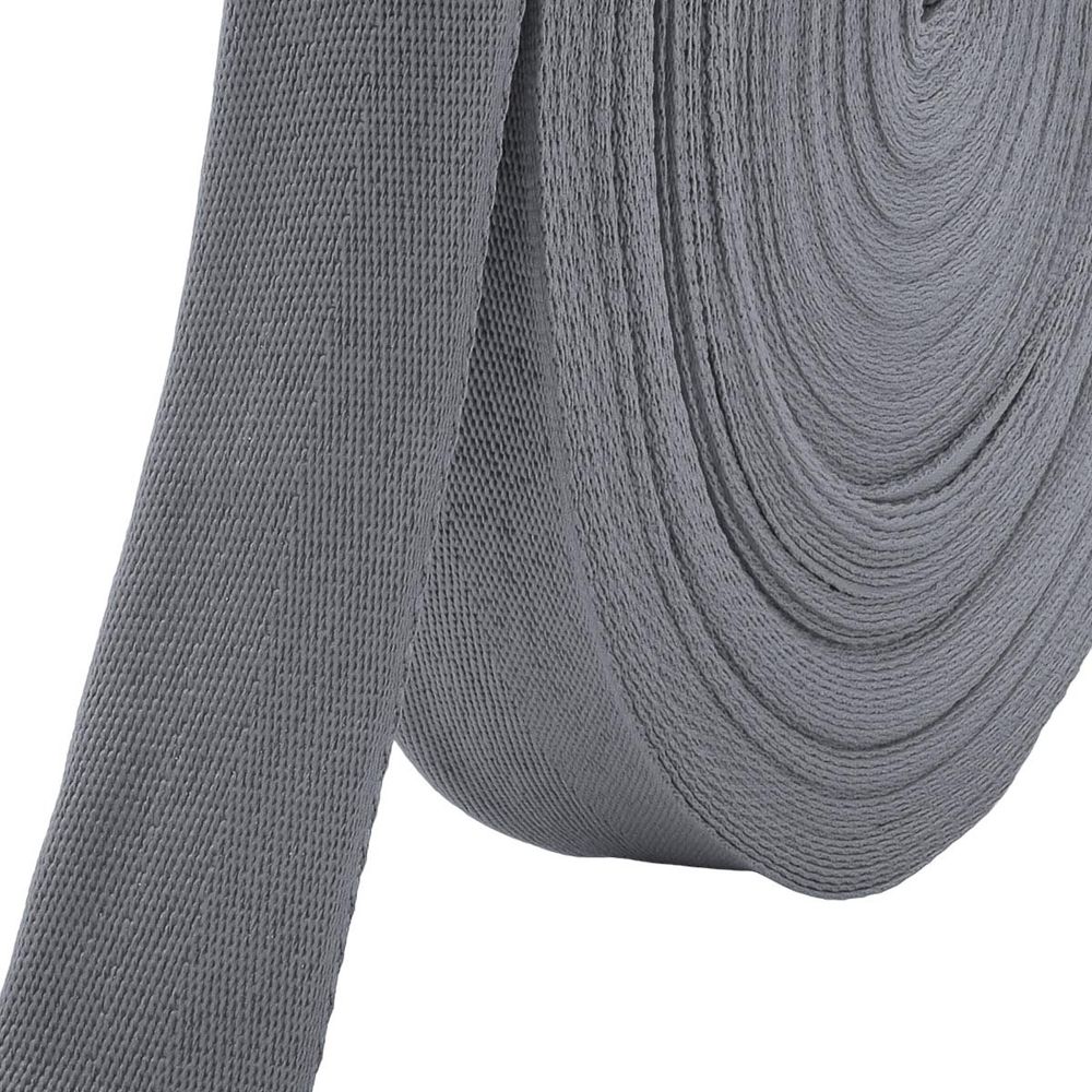 Тесьма (лента) киперная 40 мм / 50 метров, 13 г/м, 100% полиэфир, 15 серый