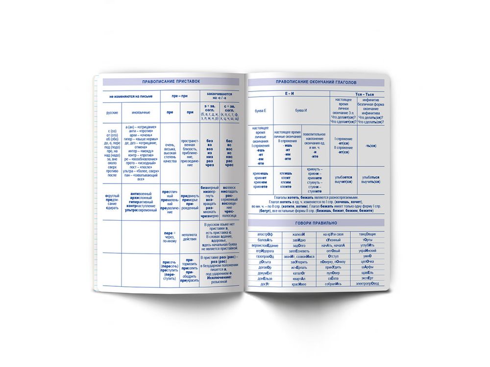 Тетрадь со справочным материалом Яркие краски, матовая ламинация + выбор. лак, A5+ 48 л. на скобе 65 г/м², белизна 100%, 10 шт, линия, 00870 Русский язык, Светоч 48Т8