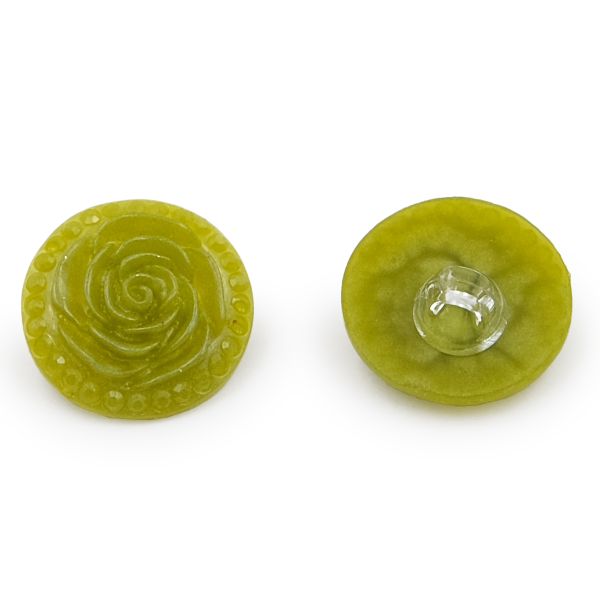 Пуговицы на ножке Розочки, 10 шт (23 травяной)