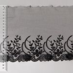 Кружево на сетке 190 мм / 10 м, черный, Gamma GKM-1904