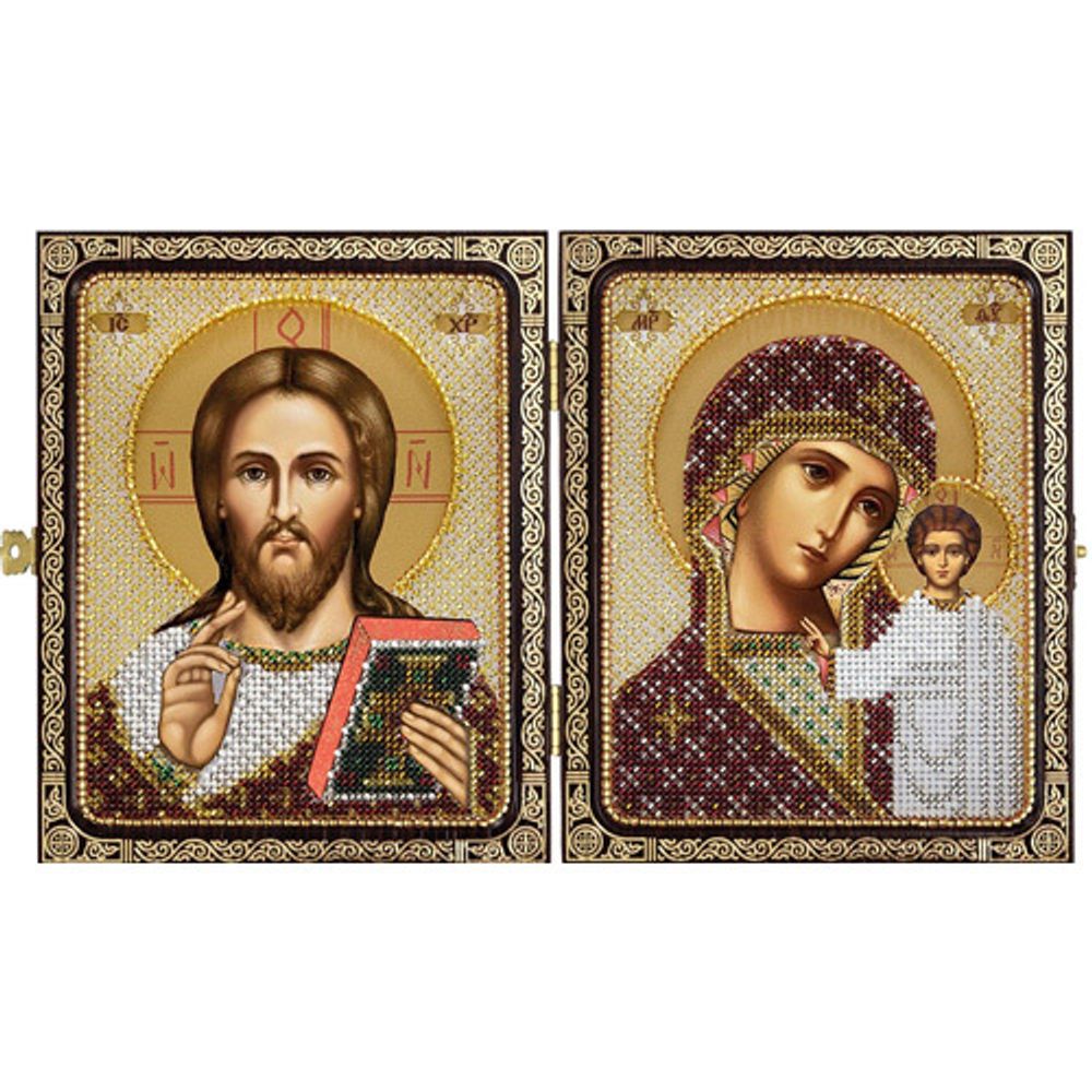 Набор для вышивания бисером Нова Слобода, Христос Спаситель и Пресв. Богородица Казанская 23х14,2см