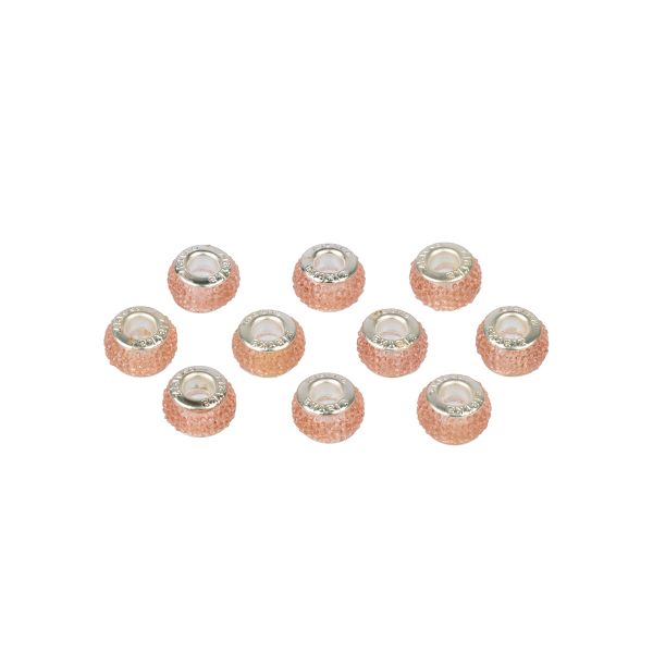 Бусины шармы ⌀12 мм, 10 шт, смола, №13 св.розовый, Zlatka RFB-12