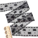 Кружево на сетке 55 мм, 5 м, ±4 см, 0623-1176, черный