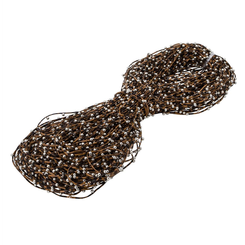 Шнур отделочный искусственная кожа с бусинами ⌀2.0 мм, / 100 метров, 01 принт леопард