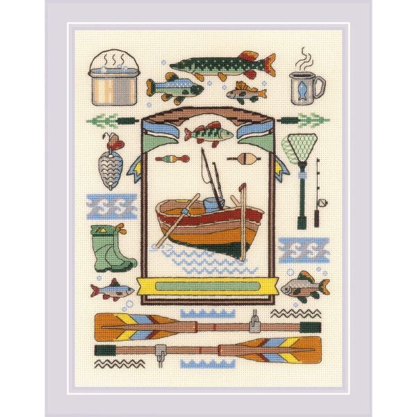 Набор для вышивания нитками Риолис, Удачный улов 18х24 см
