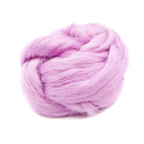 Шерсть для валяния нейлон Троицкая Гребенная лента 1х50г, 29 розовая сирень
