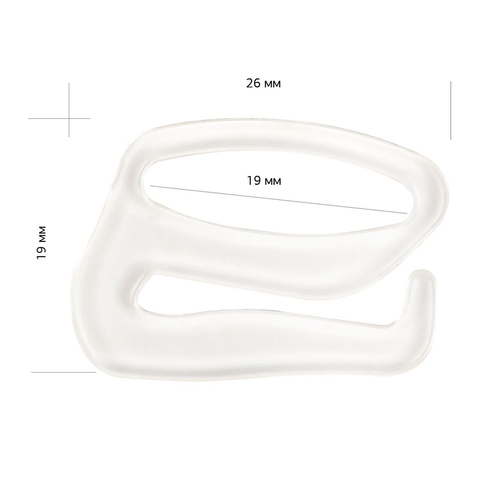 Крючки для бюстгальтера пластик 20.0 мм, 100 шт, прозрачный