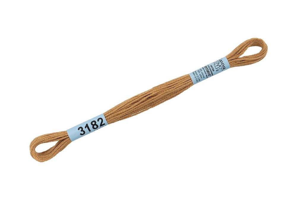 Мулине Gamma 100% хлопок, цв.3182 т.бежевый, 24 мотка по 8 метров