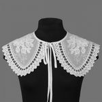 Пришивной кружевной воротник ажурный 24х55 см, цв.белый, 1 шт, Kruzhevo