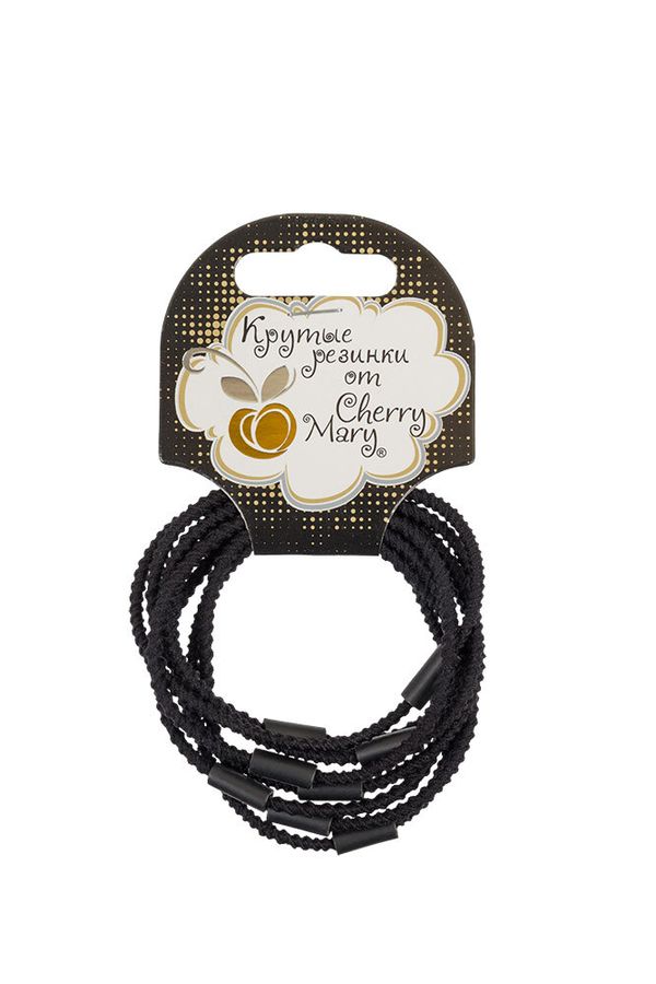 Набор резинок для волос V/R6037, 40 шт (5х8 шт), №02 черный, Cherry Mary V/R6037