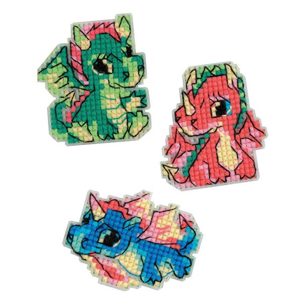 Набор для вышивания нитками Риолис, Дракончики 7х5.5 см