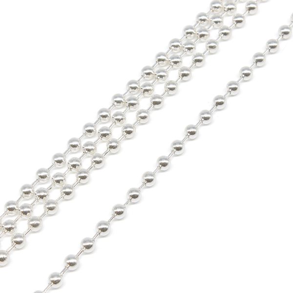 Цепочка шариковая, металл 3,2 мм / 45,72 м, серебро