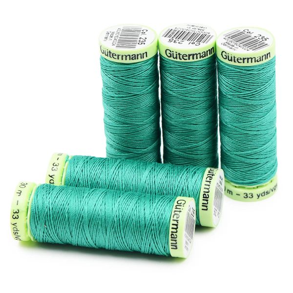Нитки отделочные Gutermann Top Stitch, 30м, 235 изумрудный, 5 катушек