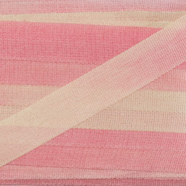 Лента (тесьма) шелковая 7.0 мм / 45.5±0.5 метров, M101 св. розовый/св. желтый, Gamma SRM-7