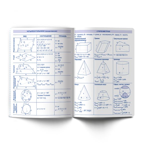 Тетрадь со справочным материалом Кристалл тайного, глянц.ламинация, A5 48 л. на скобе 65 г/м², белизна 100% 10 шт клетка, 01827 Кристалл тайного Геометрия, Светоч Т282