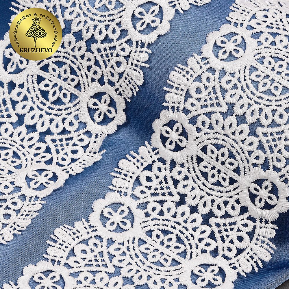 Кружево гипюр (плетёное) 85 мм / 13.71 метров, TBY.SUN.02, цв.белый