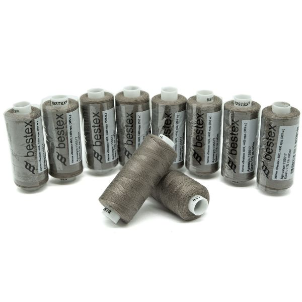 Нитки швейные бытовые Bestex 40/2, 365 м (400 ярд) / 10 кат., 176 перламутрово-серый