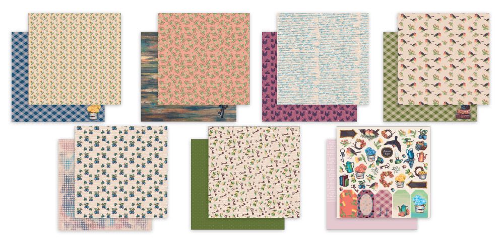 Бумага для скрапбукинга 190 гр/м², 30.5х30.5 см, 7 л, 180107 Сказки Августа, Mr.Painter PSR-K