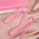 Кружево отделочное в стиле "трикотаж" 10 мм, диз. 1665 цв.218А ярк.розовый, уп.27,4м