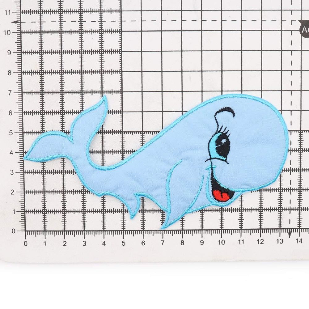 Термоаппликация Кит, 117х96мм 10 шт (голубой), 130061