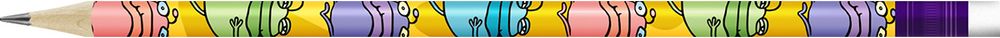Карандаш графитный круглый с ластиком заточенный ТМ (HB), 12 шт, 3131 разноцветный ждун, ВКФ Принты 1-PR-12Д