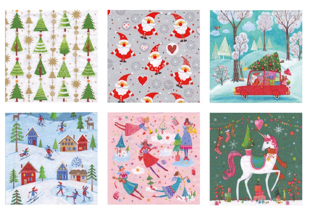 Салфетки для декупажа ассорти 07 33х33, 6 шт, Зимние забавы, Love2art SDP №0419-07