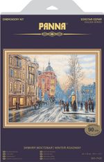 Набор для вышивания нитками Panna, Золотая серия. Зимняя мостовая, 40х30 см