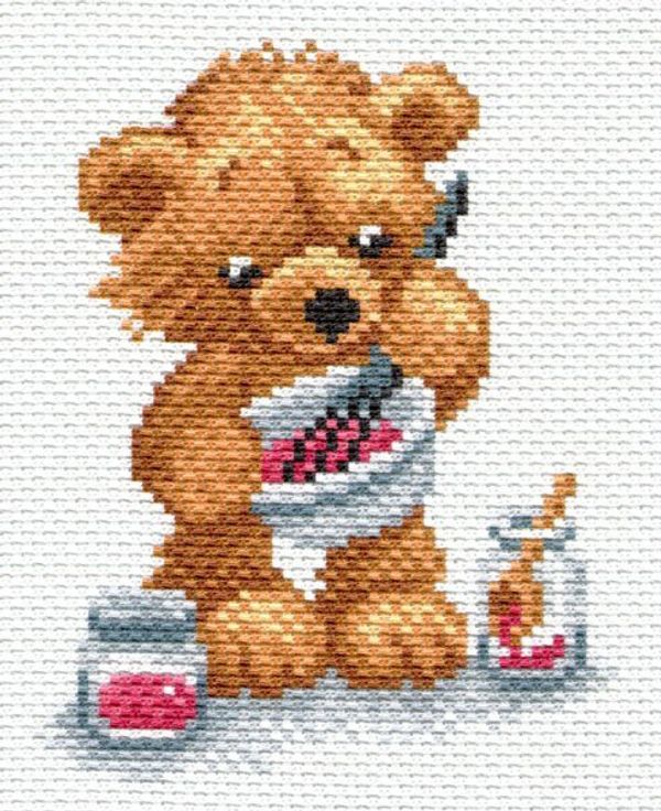 Набор для вышивания нитками Матренин Посад, Мишка -поваренок 16х20