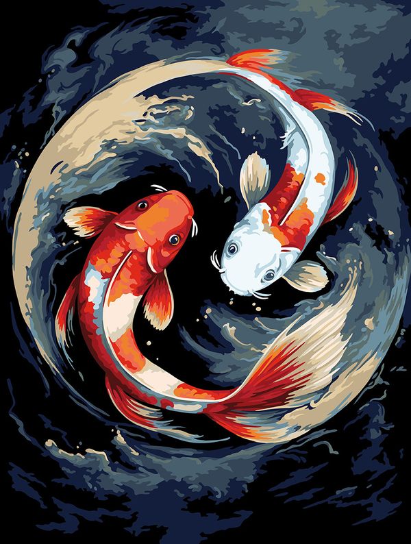 Картина по номерам Фрея PNB/PM-293, Японские карпы, 40х30 см