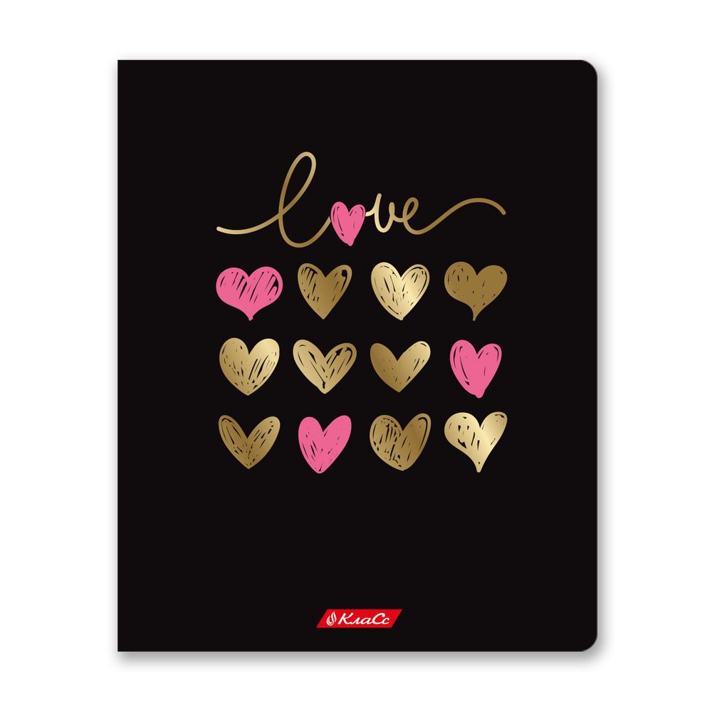 Тетрадь ученическая общая, тиснение фольгой A5+ 48 л. на скобе 65 г/м², белизна 100%, 10 шт, линия в термоусадочной пленке, 000311 My Love, Светоч 48ТСК5_6_3_2